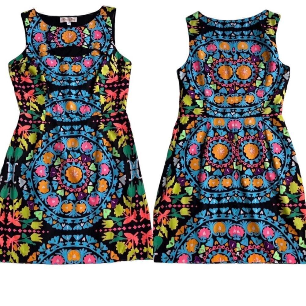 NWT Mara Hoffman Dress Size 8 Suzani Neon Geometric Print Cutout Colorful Beach - Picture 11 of 11